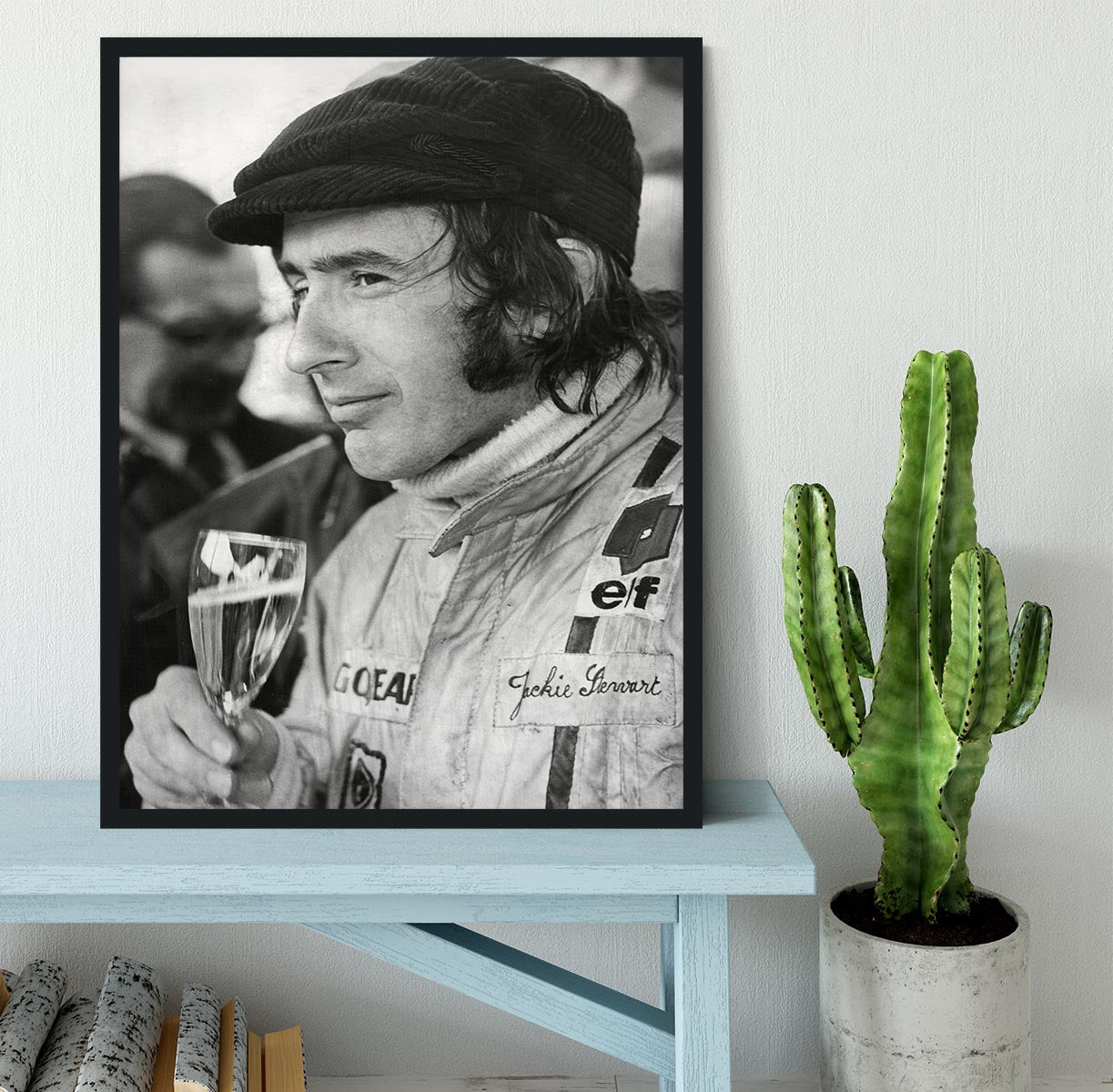 Racing driver Jackie Stewart in 1971 Framed Print - Canvas Art Rocks - 2