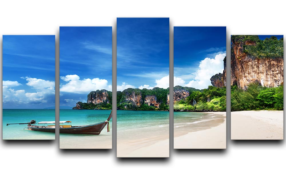 Railay beach in Krabi Thailand 5 Split Panel Canvas - Canvas Art Rocks - 1