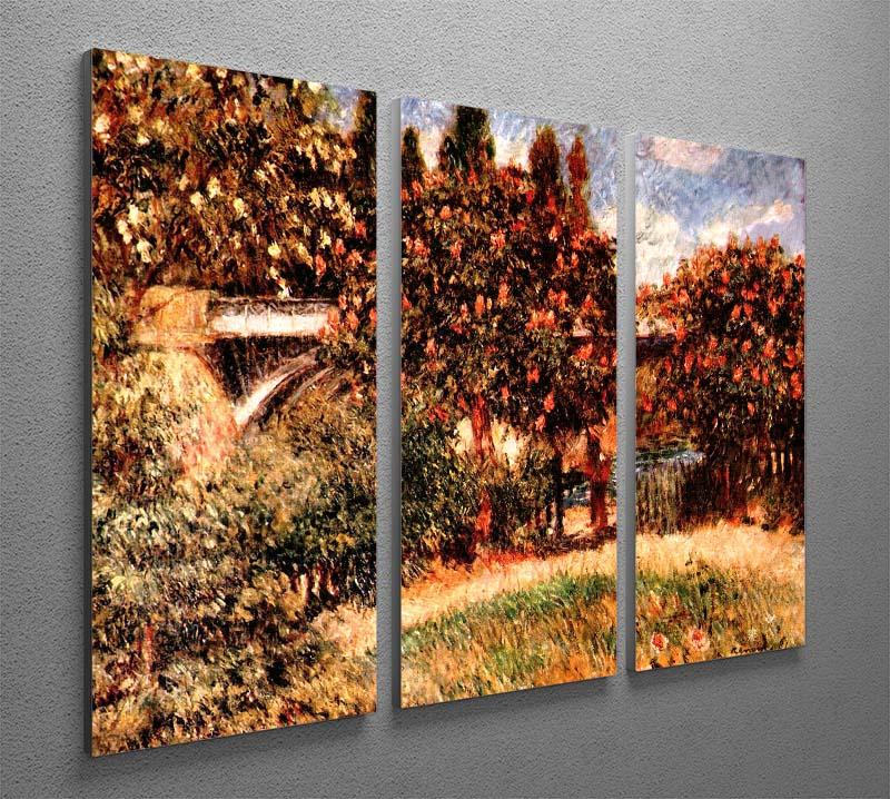 Railway bridge of Chatou by Renoir 3 Split Panel Canvas Print - Canvas Art Rocks - 2