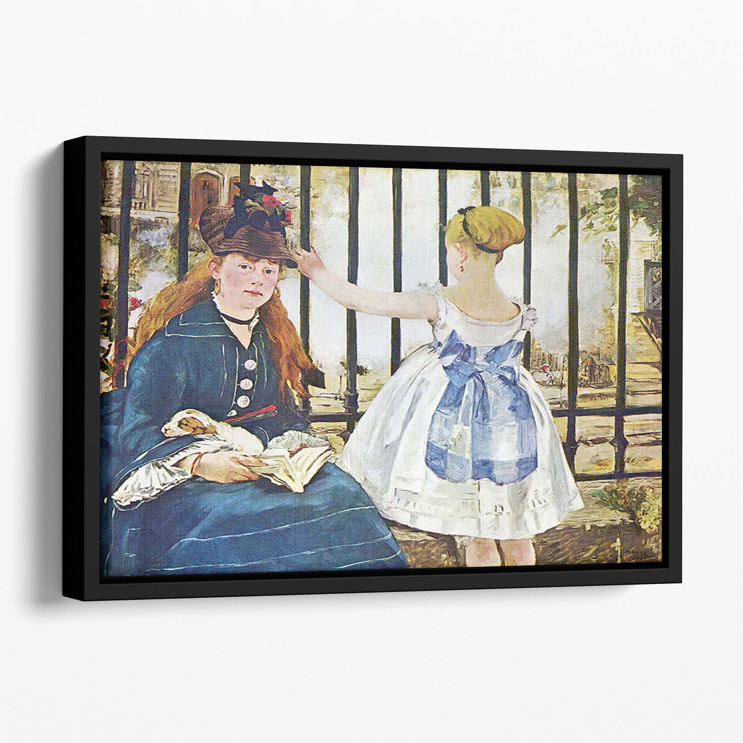 Railway by Manet Floating Framed Canvas