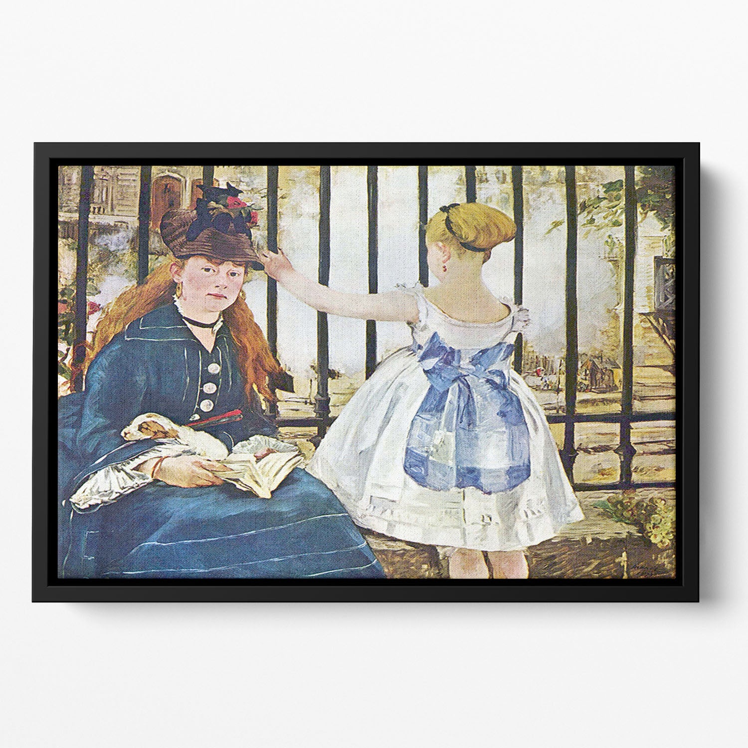 Railway by Manet Floating Framed Canvas