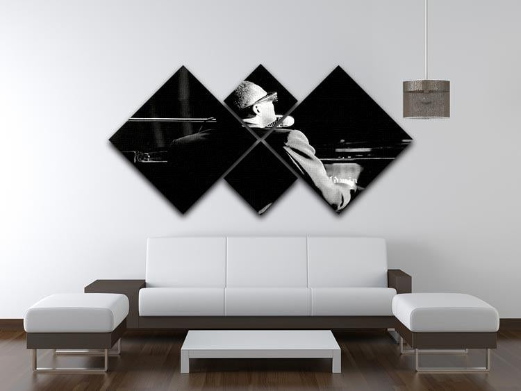 Ray Charles at the piano 4 Square Multi Panel Canvas  - Canvas Art Rocks - 3