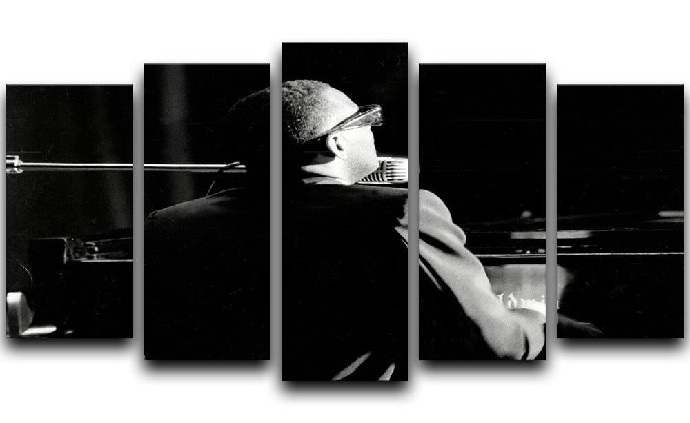 Ray Charles at the piano 5 Split Panel Canvas  - Canvas Art Rocks - 1