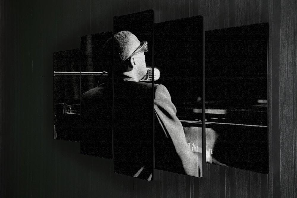 Ray Charles at the piano 5 Split Panel Canvas  - Canvas Art Rocks - 2