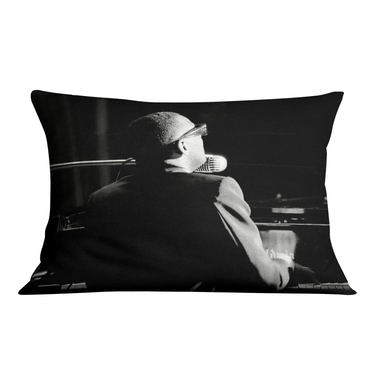 Ray Charles at the piano Cushion - Canvas Art Rocks - 4