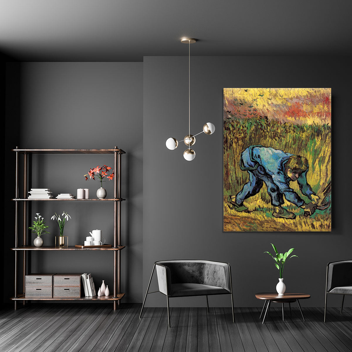 Reaper with Sickle after Millet by Van Gogh Canvas Print or Poster - Canvas Art Rocks - 5