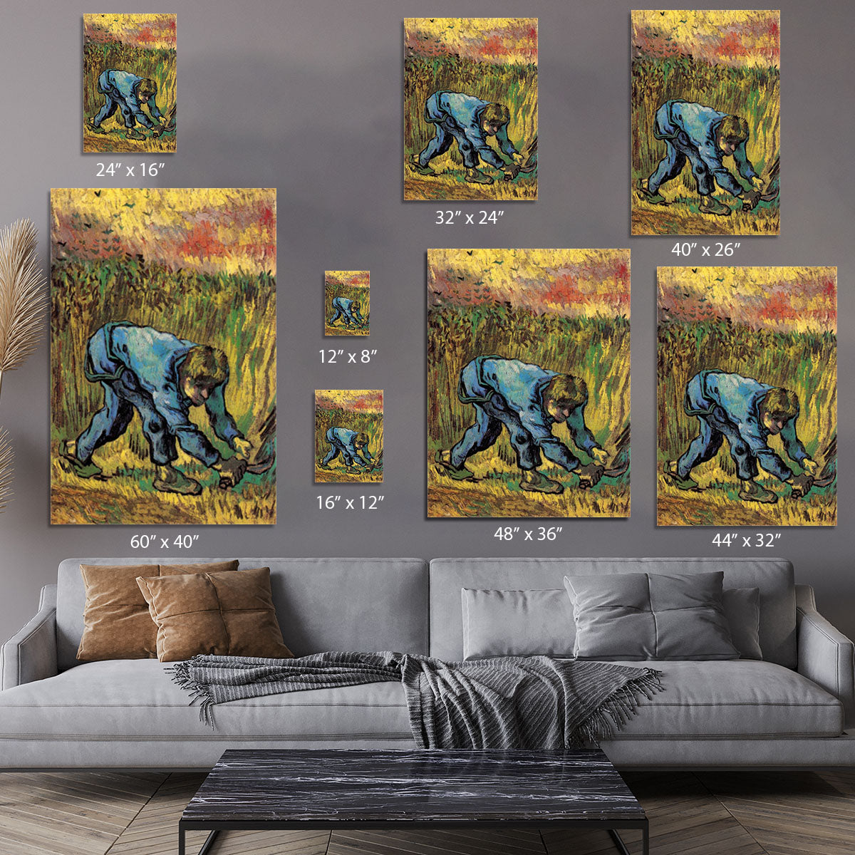 Reaper with Sickle after Millet by Van Gogh Canvas Print or Poster - Canvas Art Rocks - 7