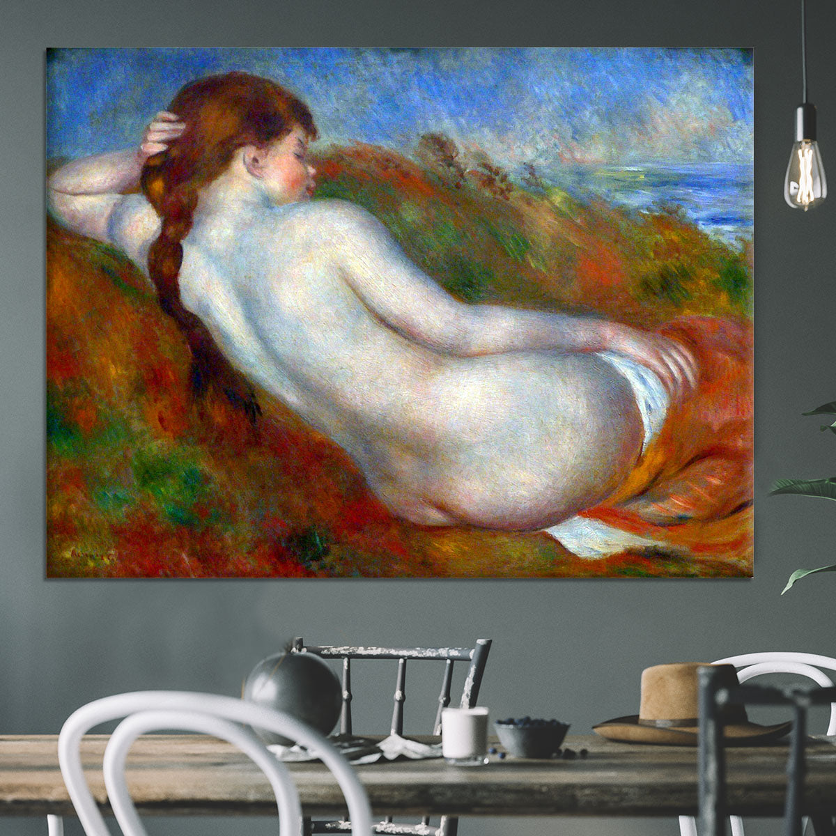 Reclining nude by Renoir Canvas Print or Poster - Canvas Art Rocks - 3