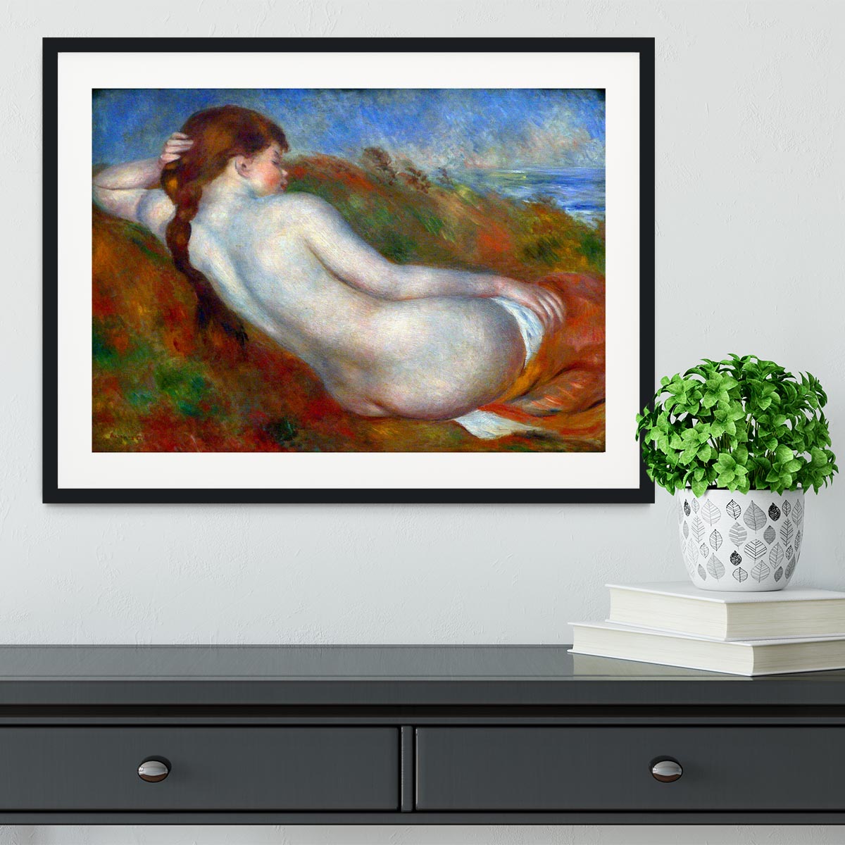 Reclining nude by Renoir Framed Print - Canvas Art Rocks - 1