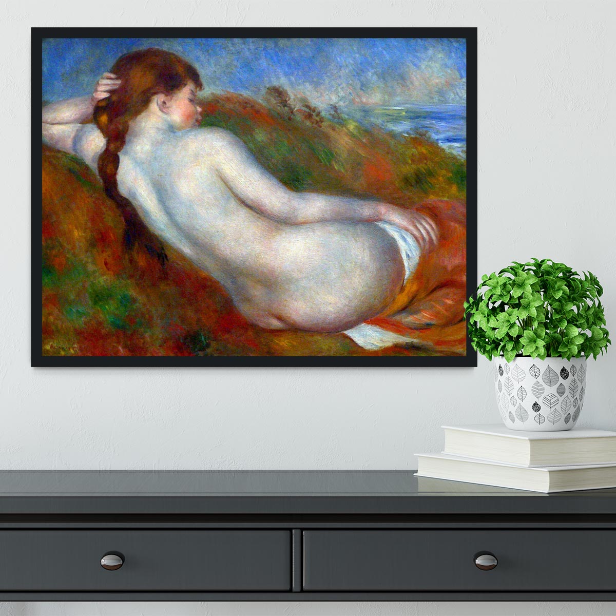 Reclining nude by Renoir Framed Print - Canvas Art Rocks - 2