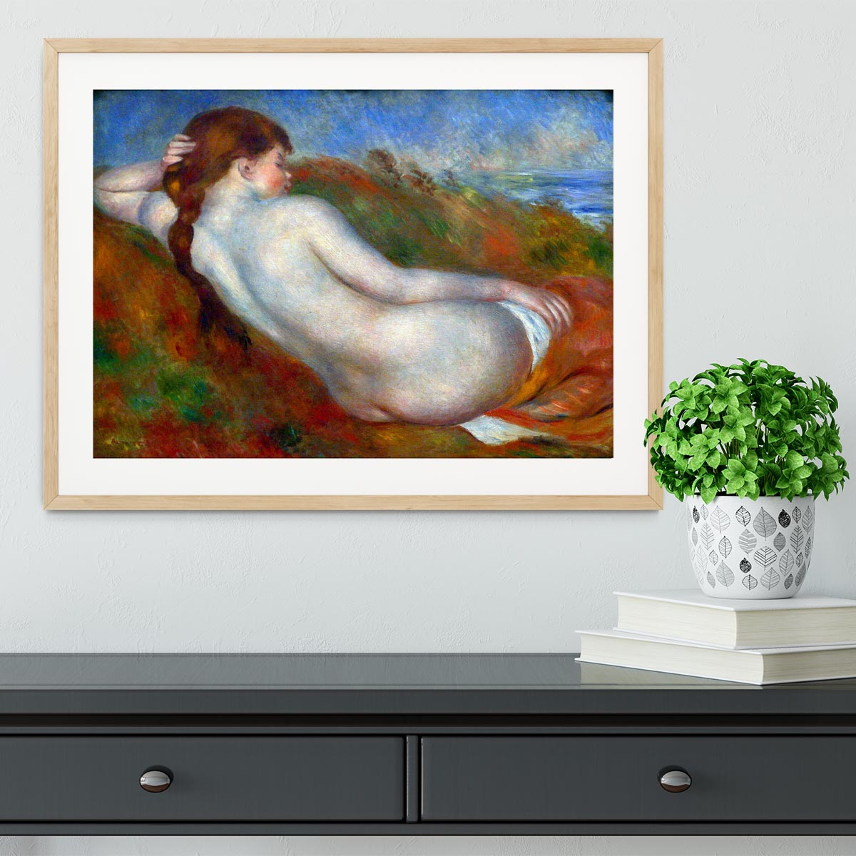 Reclining nude by Renoir Framed Print - Canvas Art Rocks - 3