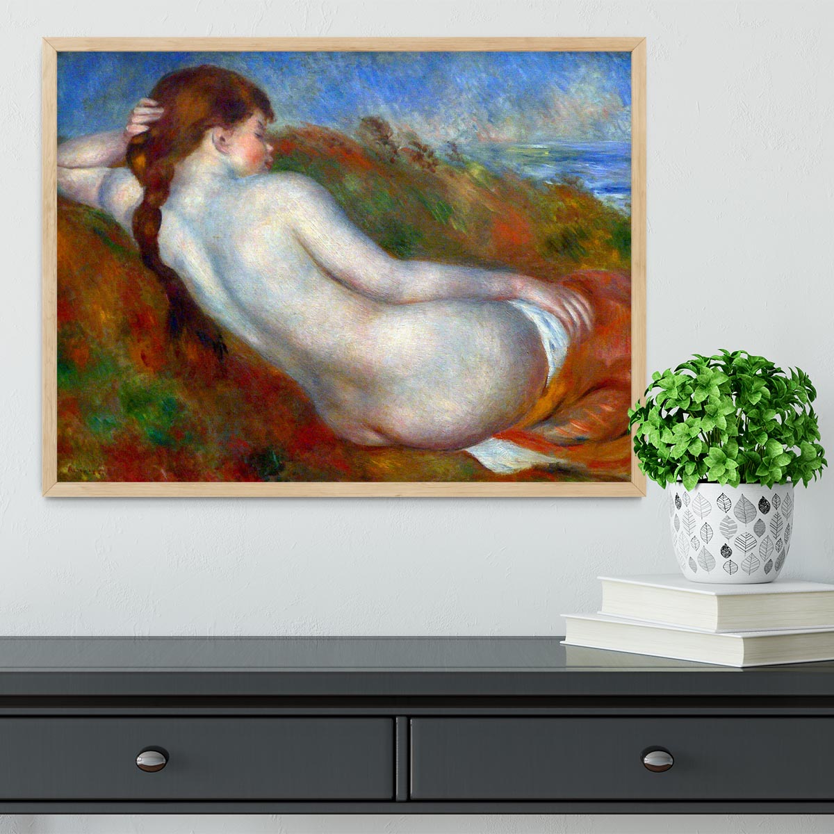 Reclining nude by Renoir Framed Print - Canvas Art Rocks - 4