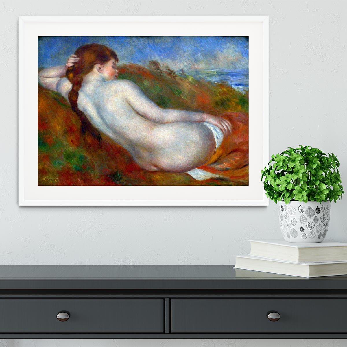Reclining nude by Renoir Framed Print - Canvas Art Rocks - 5