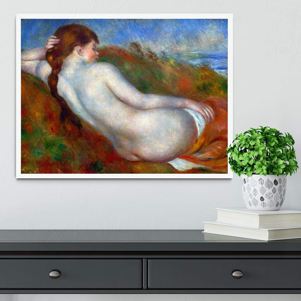 Reclining nude by Renoir Framed Print - Canvas Art Rocks -6