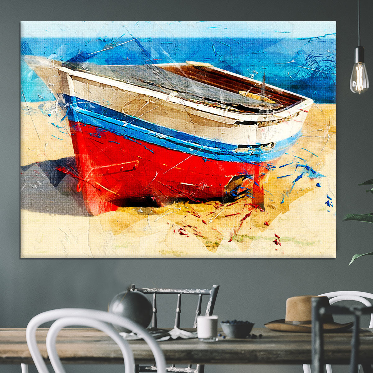 Red Boat Canvas Print or Poster - Canvas Art Rocks - 3