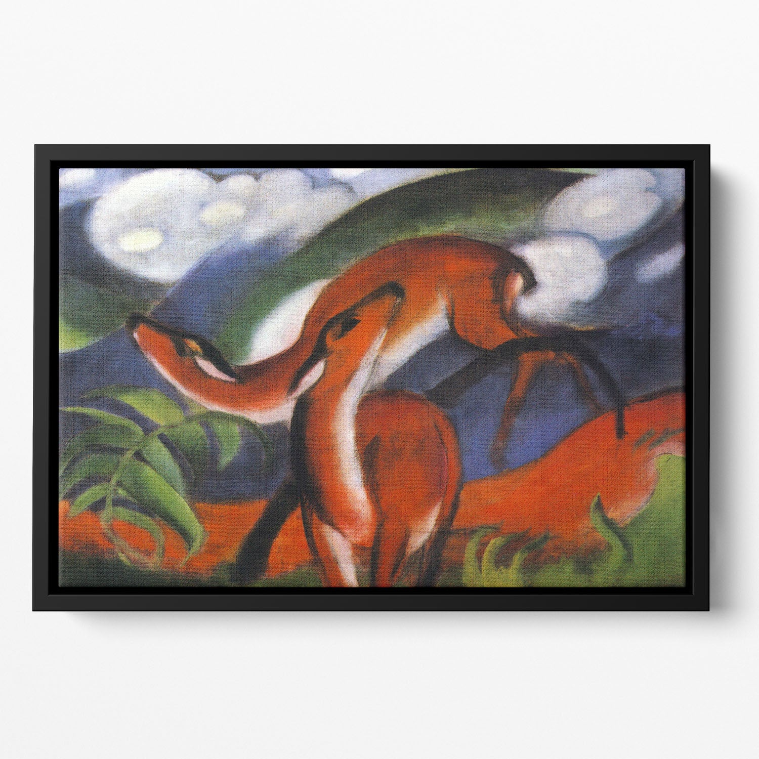 Red Deer II by Franz Marc Floating Framed Canvas