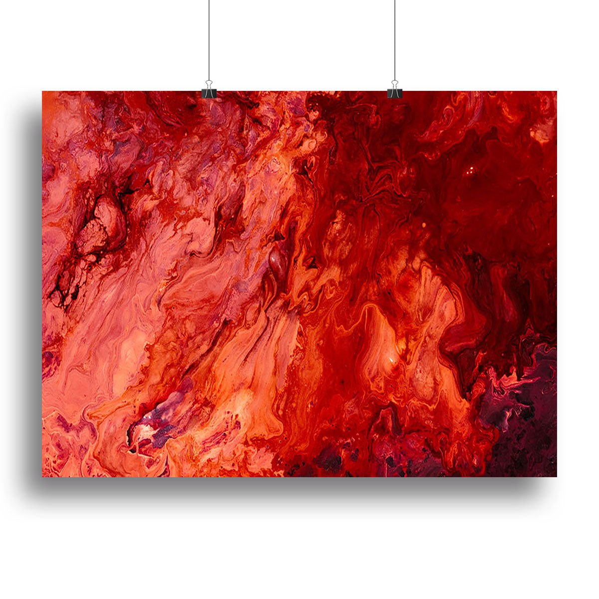 Red Flame Marble Canvas Print or Poster - Canvas Art Rocks - 2