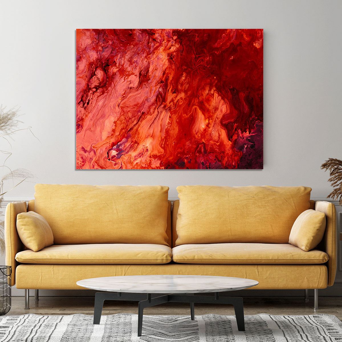 Red Flame Marble Canvas Print or Poster - Canvas Art Rocks - 4