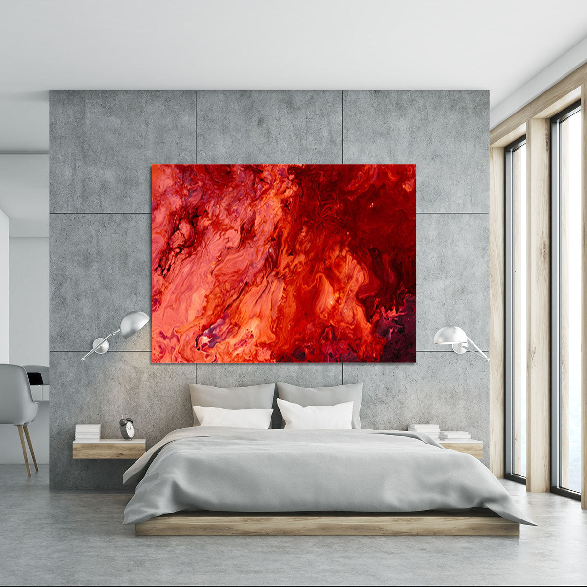 Red Flame Marble Canvas Print or Poster - Canvas Art Rocks - 5