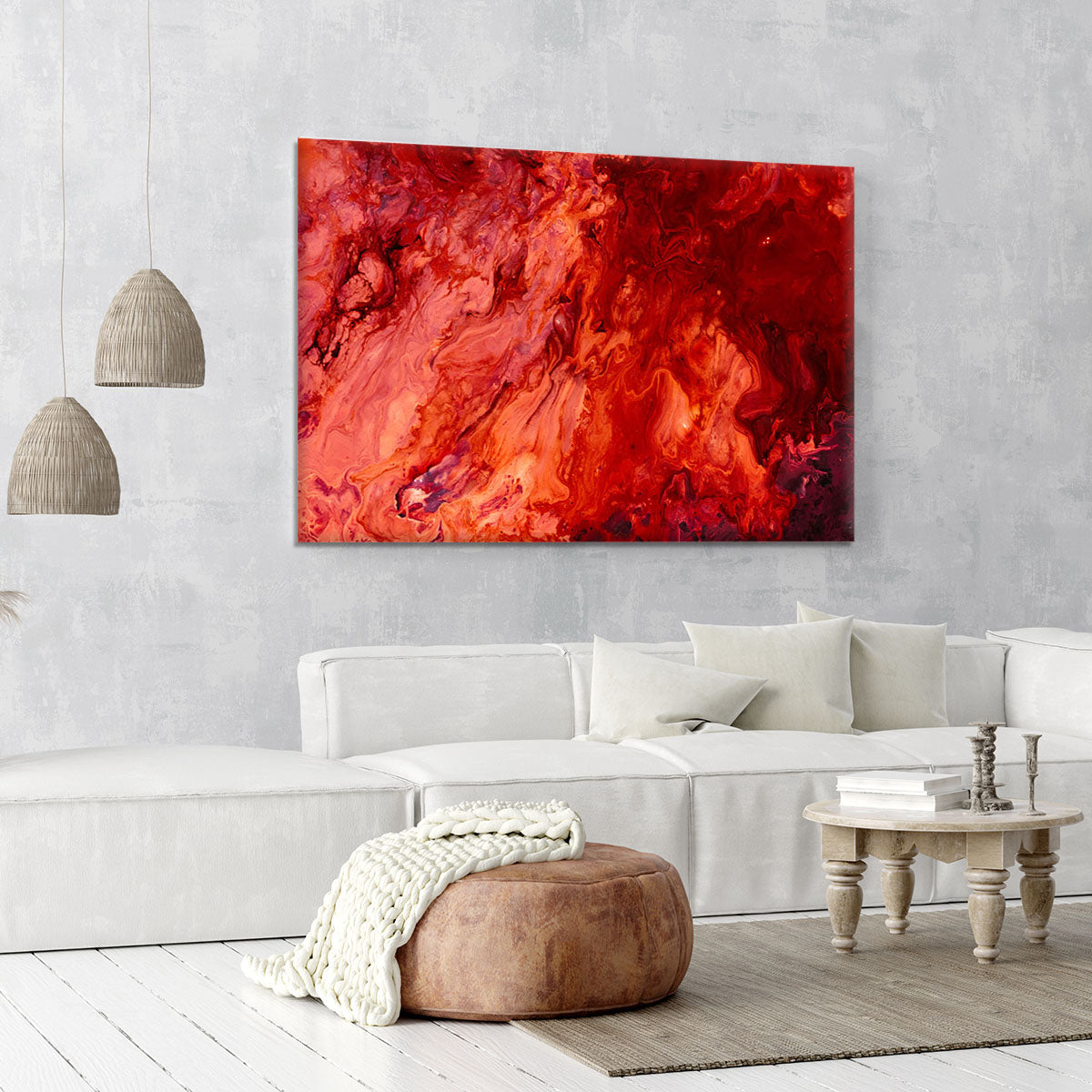 Red Flame Marble Canvas Print or Poster - Canvas Art Rocks - 6