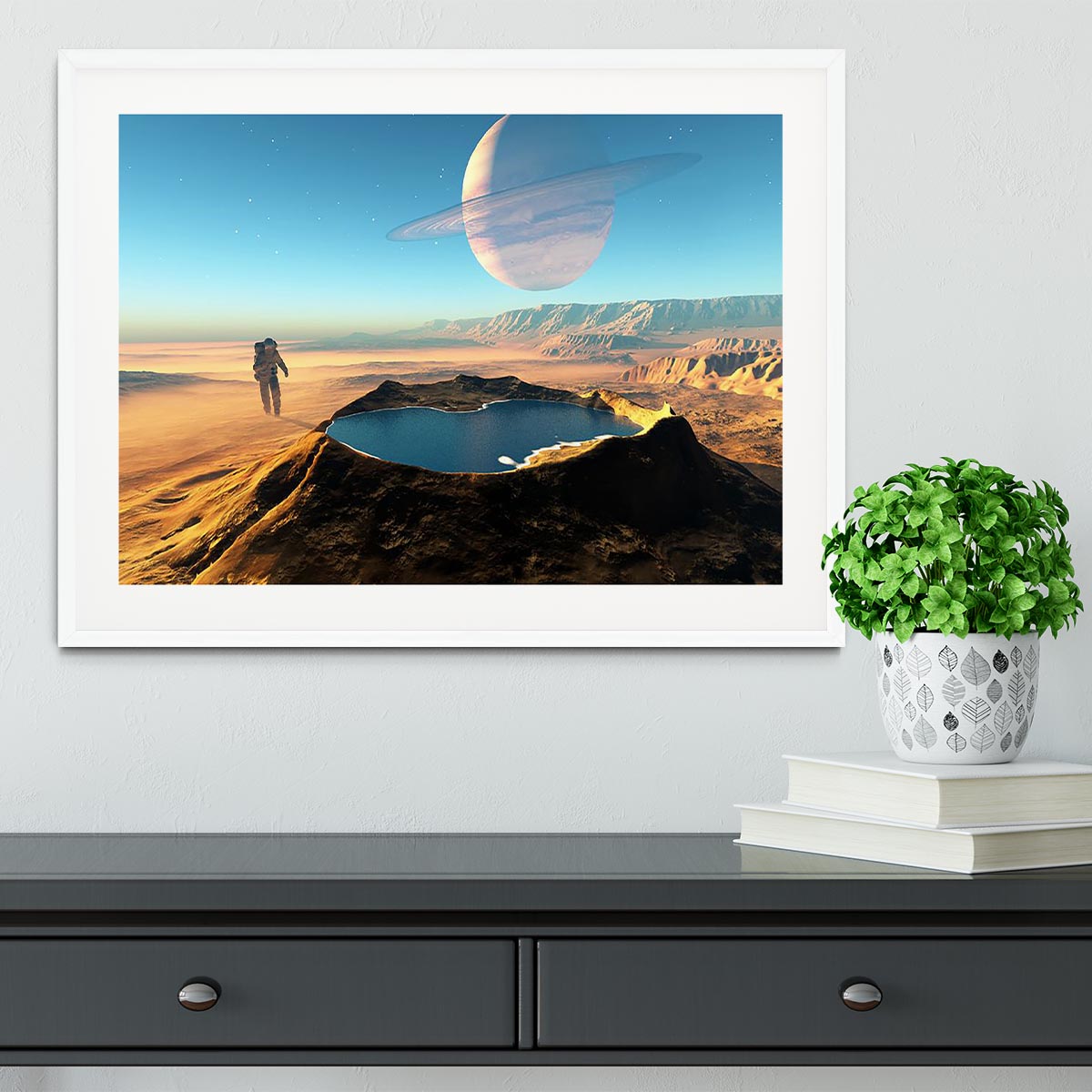 Red Planet Mars Space Walk Framed Print - Canvas Art Rocks - 5