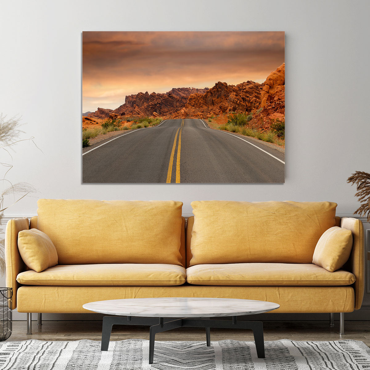 Red Sunset Mountains Canvas Print or Poster - Canvas Art Rocks - 4