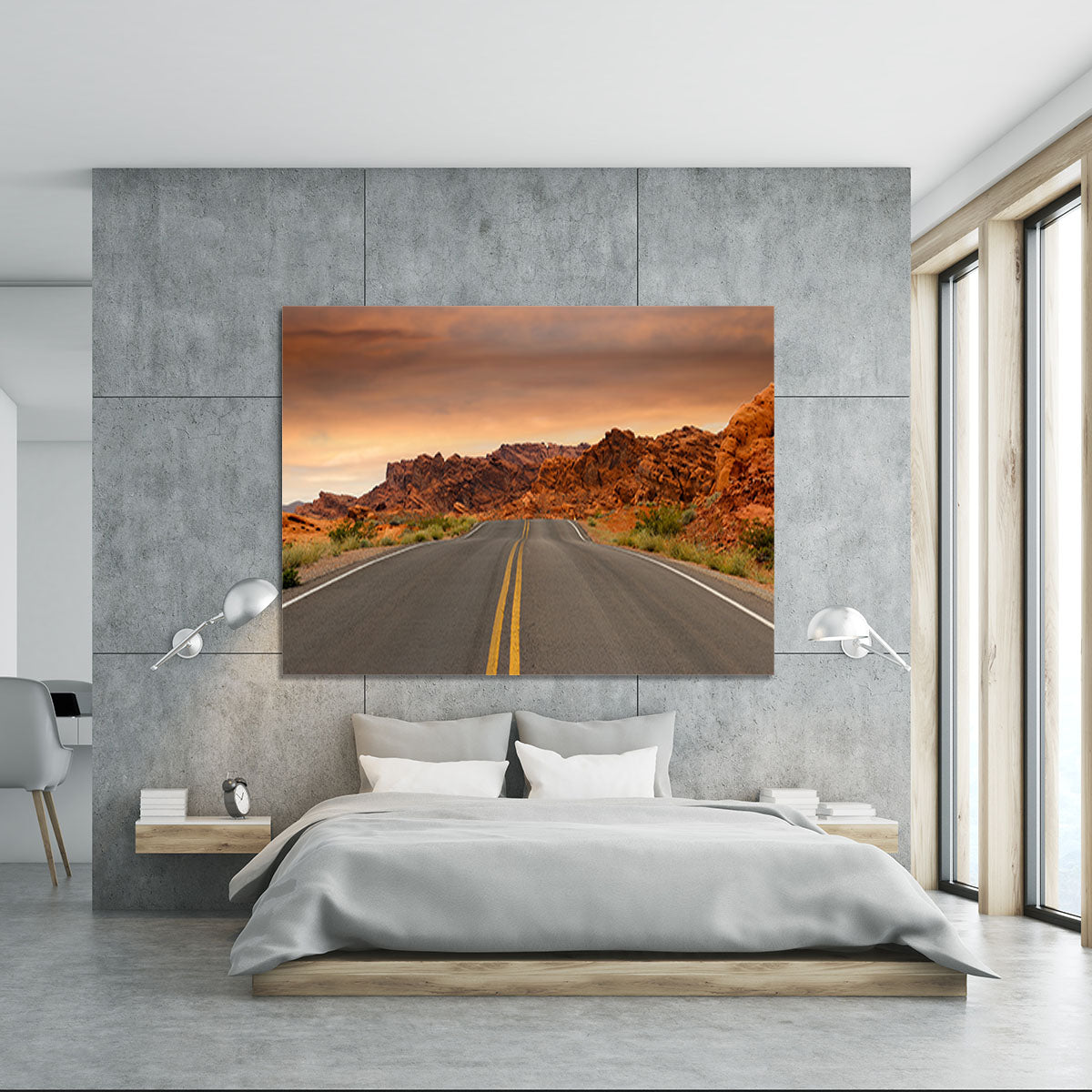 Red Sunset Mountains Canvas Print or Poster - Canvas Art Rocks - 5