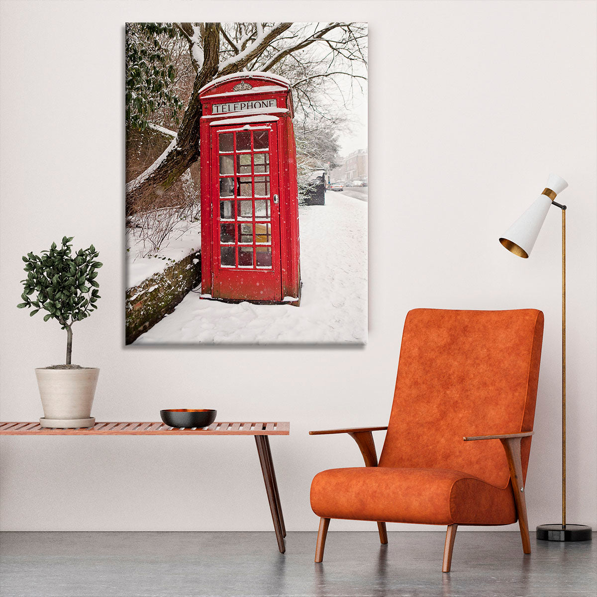Red Telephone Box in the Snow Canvas Print or Poster - Canvas Art Rocks - 6