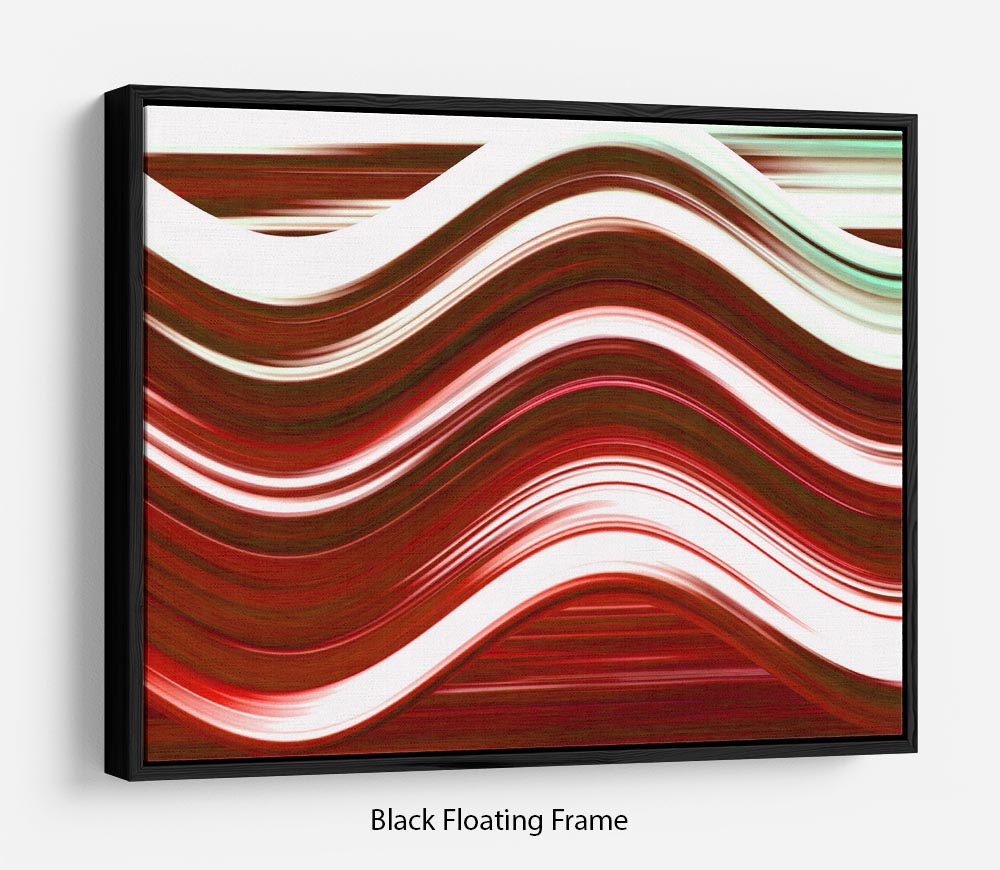 Red Wave Floating Frame Canvas - Canvas Art Rocks - 1