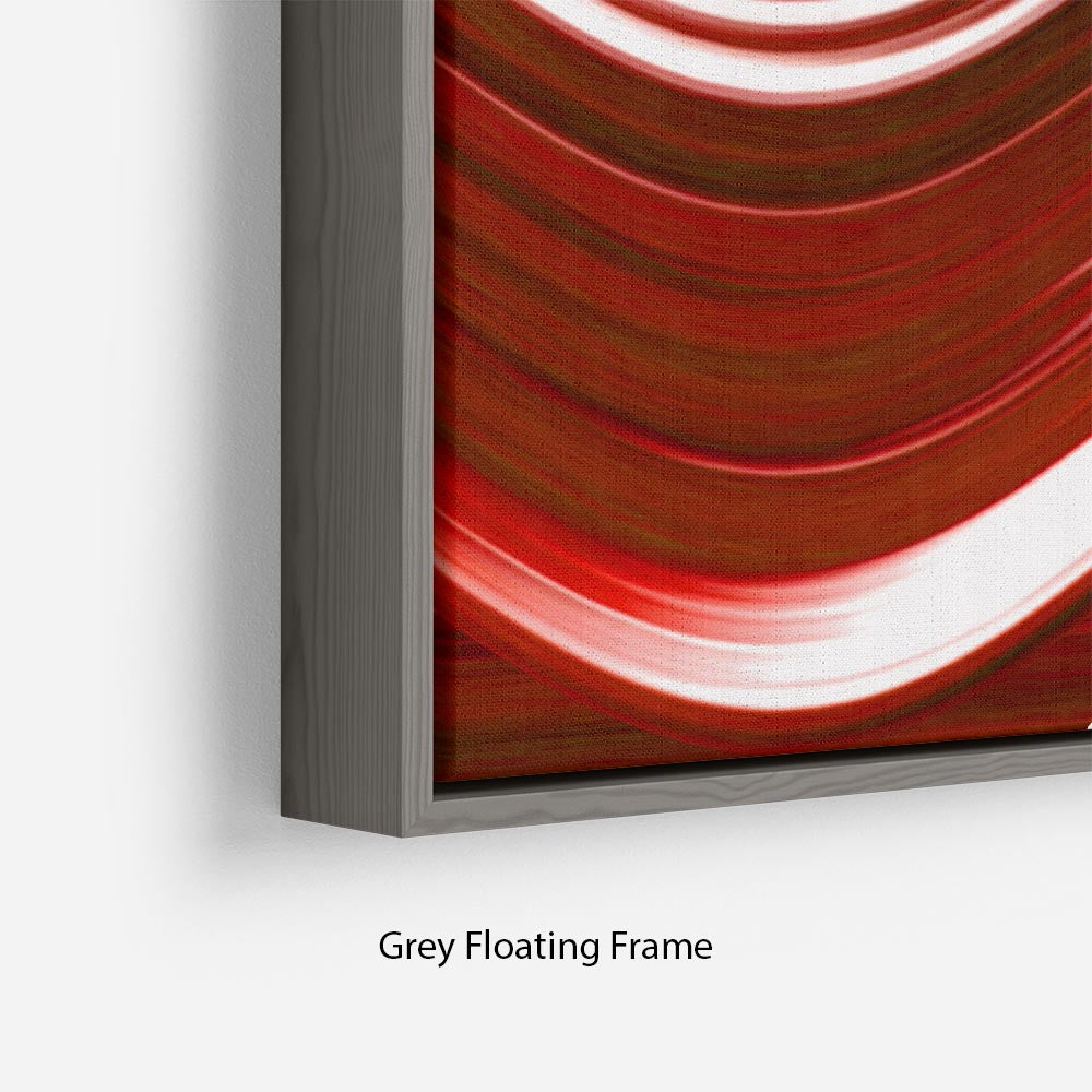 Red Wave Floating Frame Canvas - Canvas Art Rocks - 4