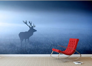 Red deer stag silhouette Wall Mural Wallpaper - Canvas Art Rocks - 2