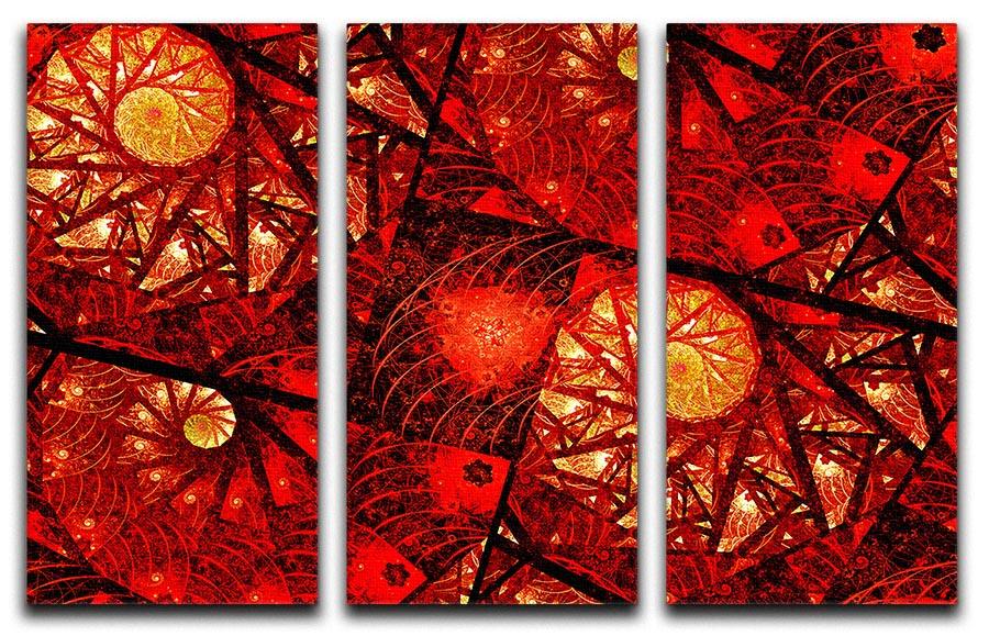 Red fiery glowing spiral 3 Split Panel Canvas Print - Canvas Art Rocks - 1
