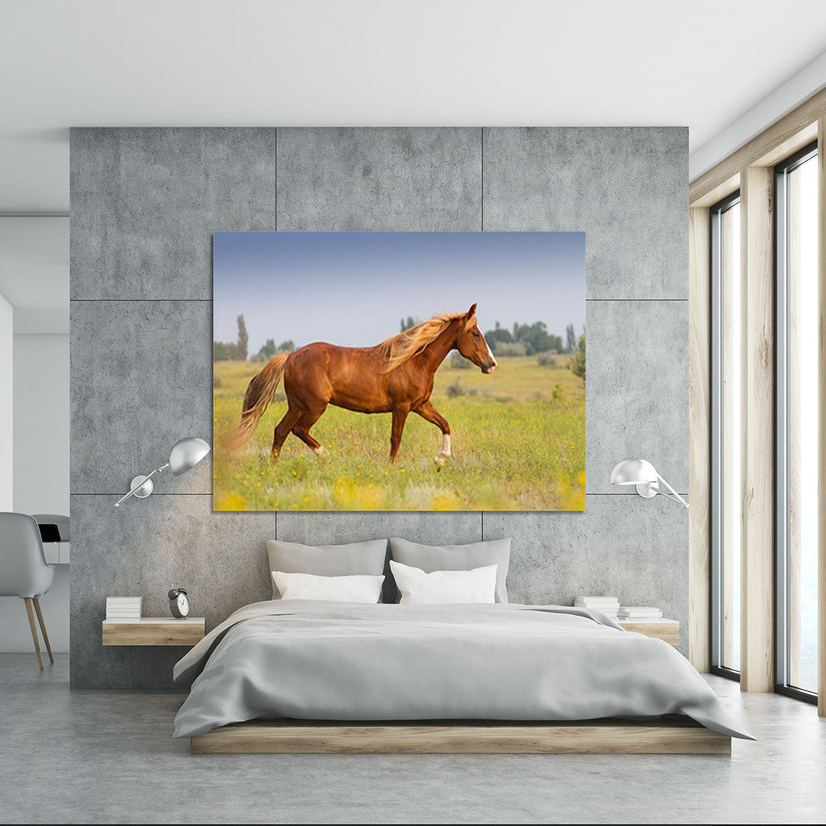 Red horse with long mane Canvas Print or Poster - Canvas Art Rocks - 5