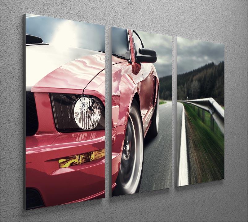Red sport car 3 Split Panel Canvas Print - Canvas Art Rocks - 2