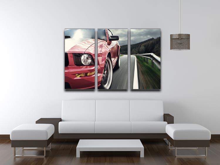 Red sport car 3 Split Panel Canvas Print - Canvas Art Rocks - 3