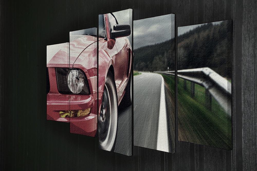 Red sport car 5 Split Panel Canvas  - Canvas Art Rocks - 2