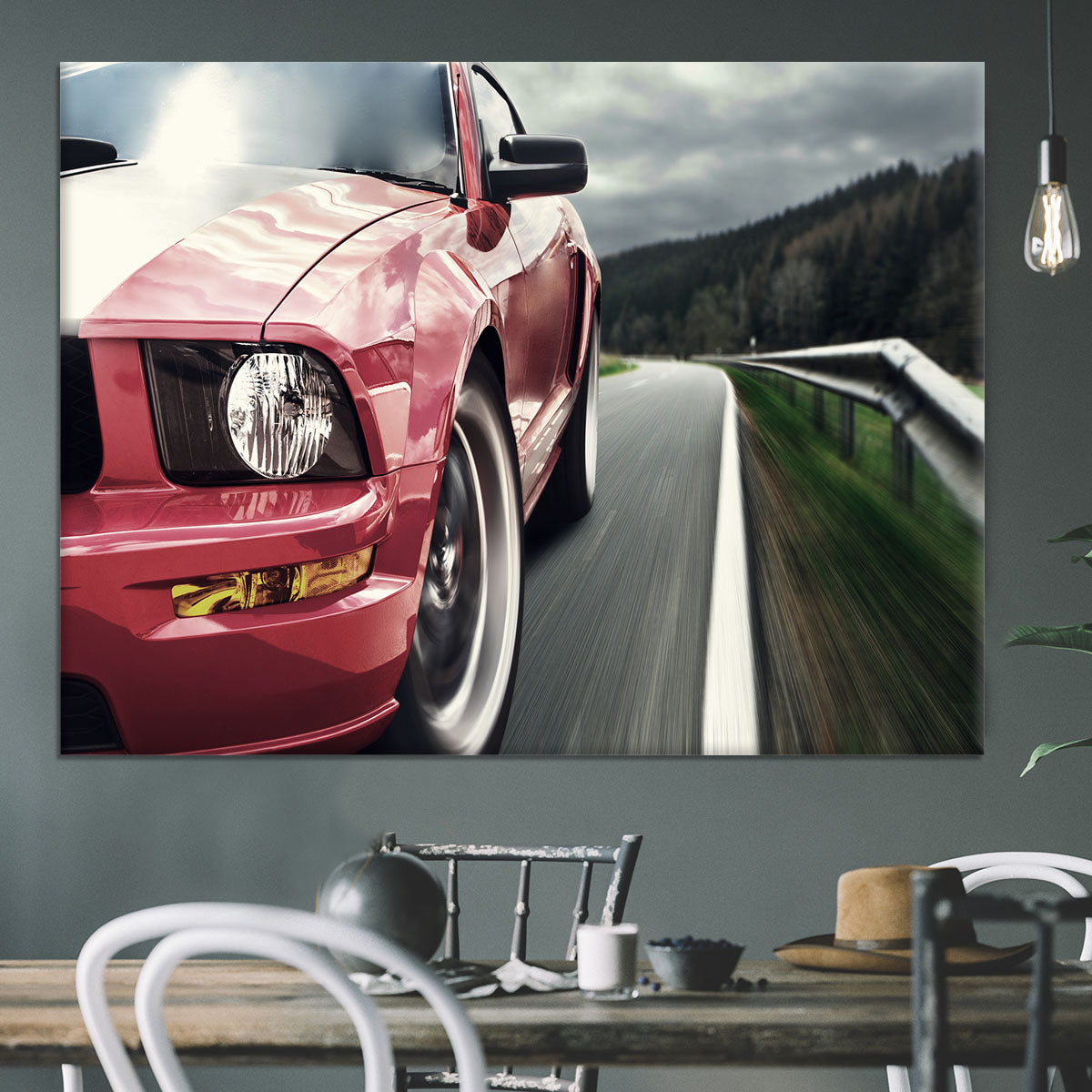 Red sport car Canvas Print or Poster - Canvas Art Rocks - 3