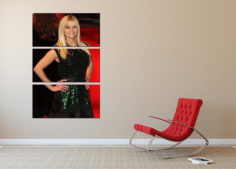 Reese Witherspoon Red Carpet 3 Split Panel Canvas Print - Canvas Art Rocks - 2