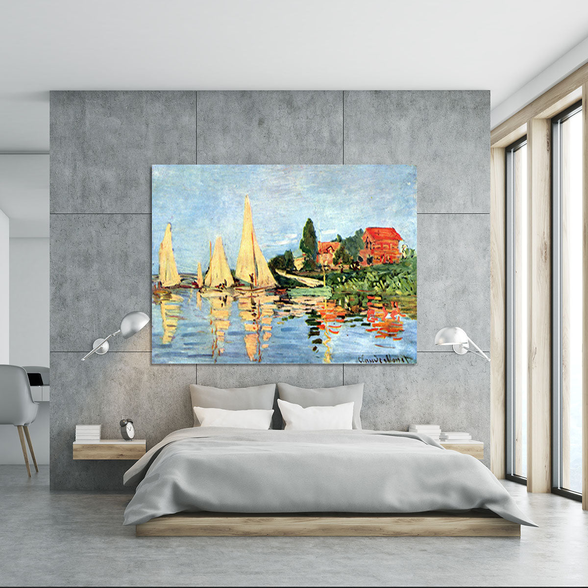 Regatta at Argenteuil by Monet Canvas Print or Poster - Canvas Art Rocks - 5
