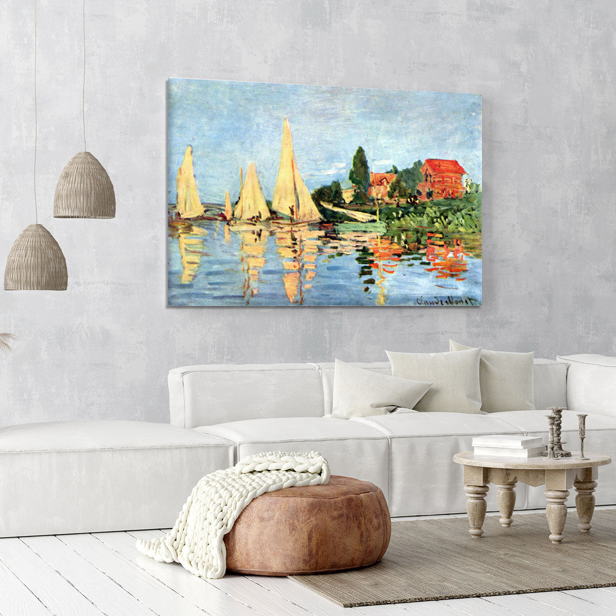 Regatta at Argenteuil by Monet Canvas Print or Poster - Canvas Art Rocks - 6