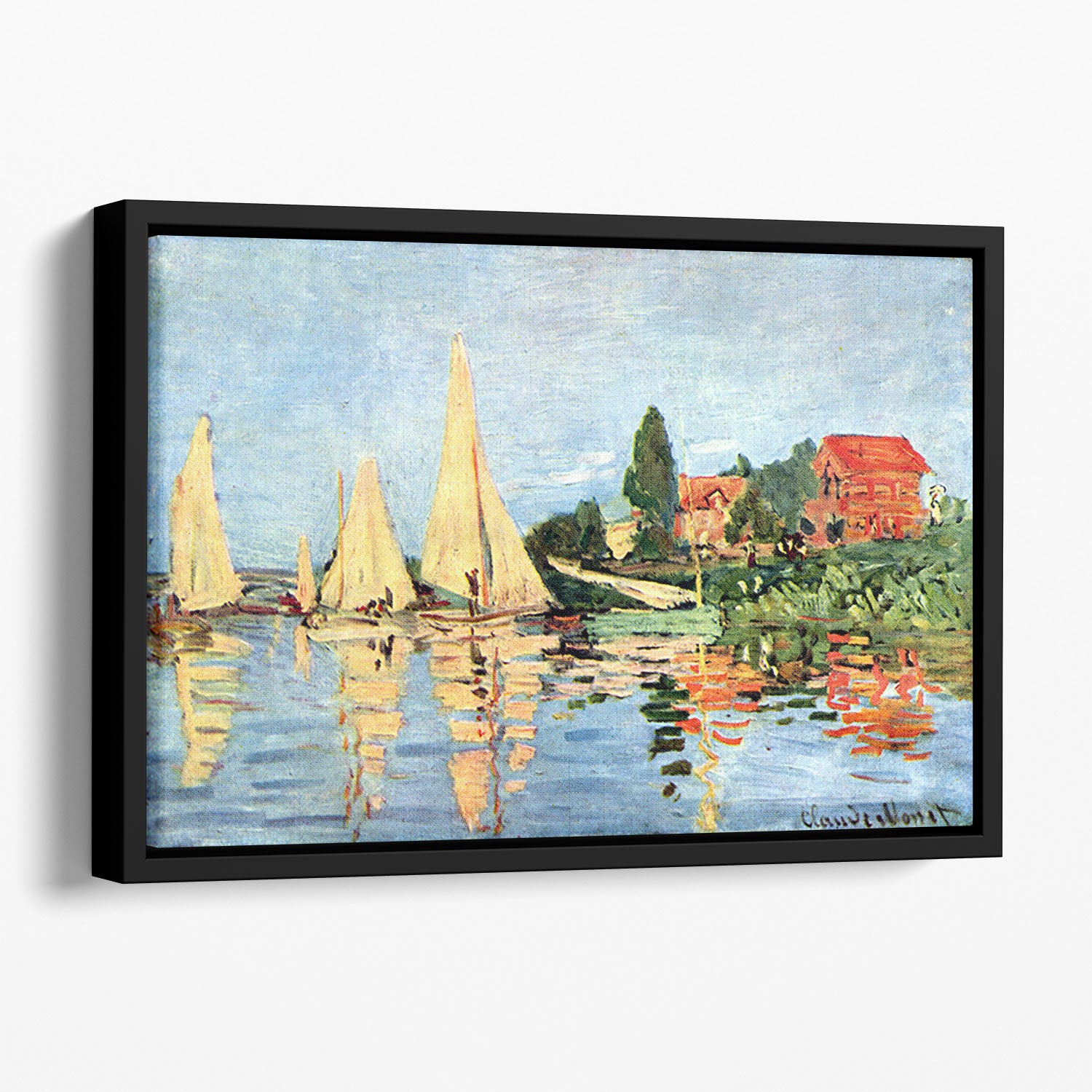 Regatta at Argenteuil by Monet Floating Framed Canvas