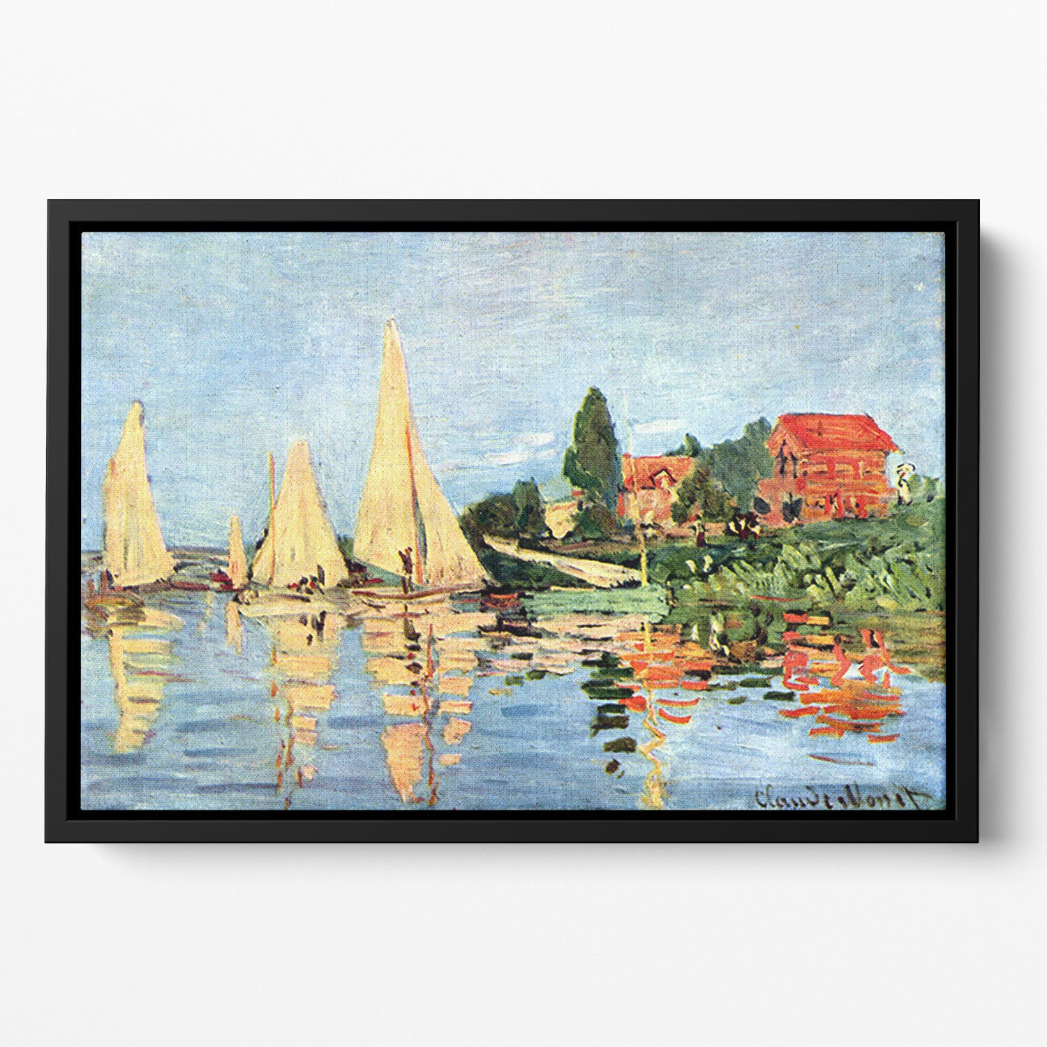 Regatta at Argenteuil by Monet Floating Framed Canvas
