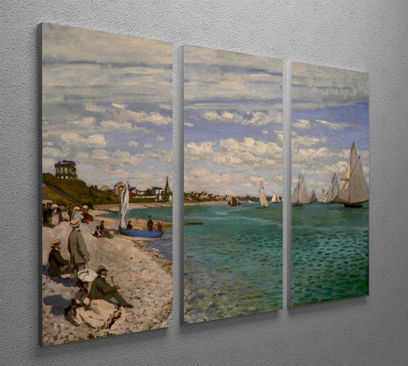 Regatta at St. Adresse by Monet Split Panel Canvas Print - Canvas Art Rocks - 4