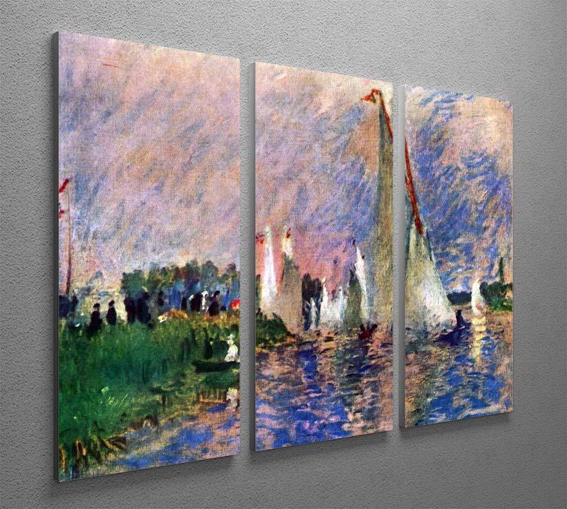 Regatta in Argenteuil by Renoir 3 Split Panel Canvas Print - Canvas Art Rocks - 2