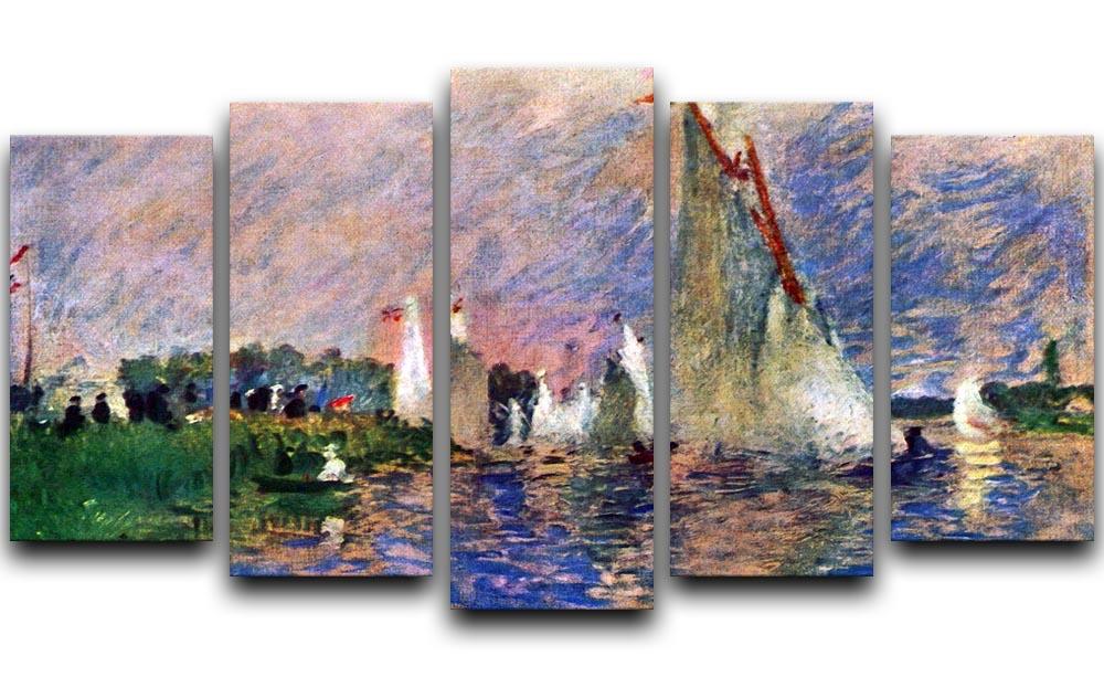 Regatta in Argenteuil by Renoir 5 Split Panel Canvas  - Canvas Art Rocks - 1