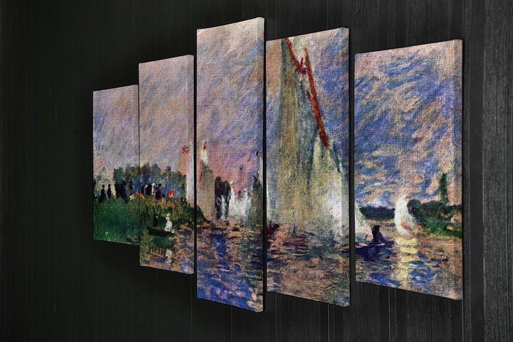 Regatta in Argenteuil by Renoir 5 Split Panel Canvas - Canvas Art Rocks - 2
