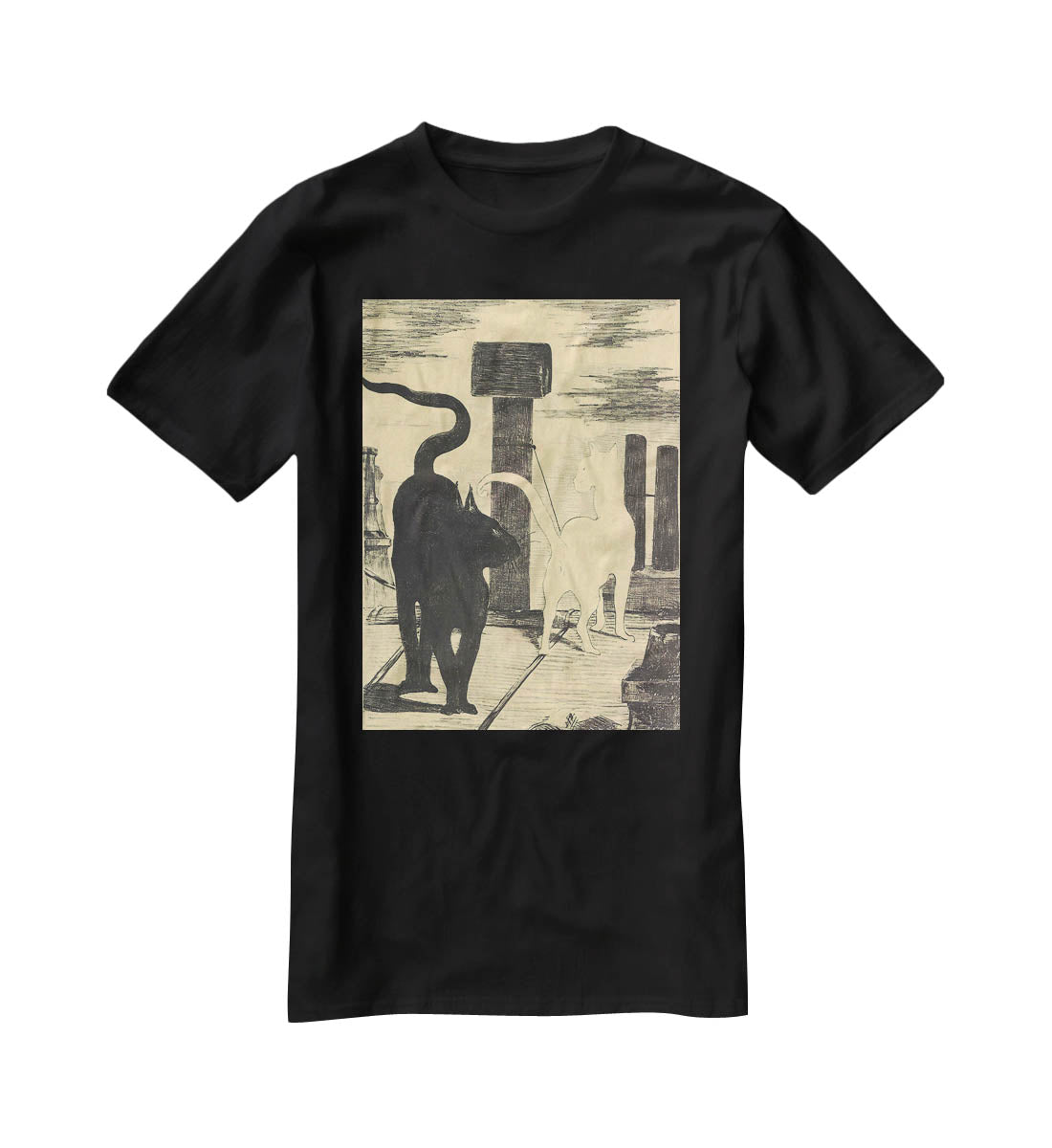 Rendevouz of Cats by Manet T-Shirt - Canvas Art Rocks - 1