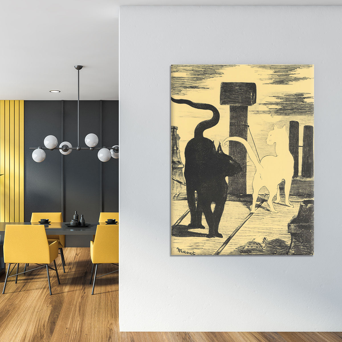Rendevouz of Cats by Manet Canvas Print or Poster - Canvas Art Rocks - 4