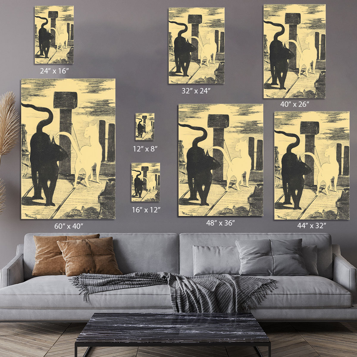 Rendevouz of Cats by Manet Canvas Print or Poster - Canvas Art Rocks - 7