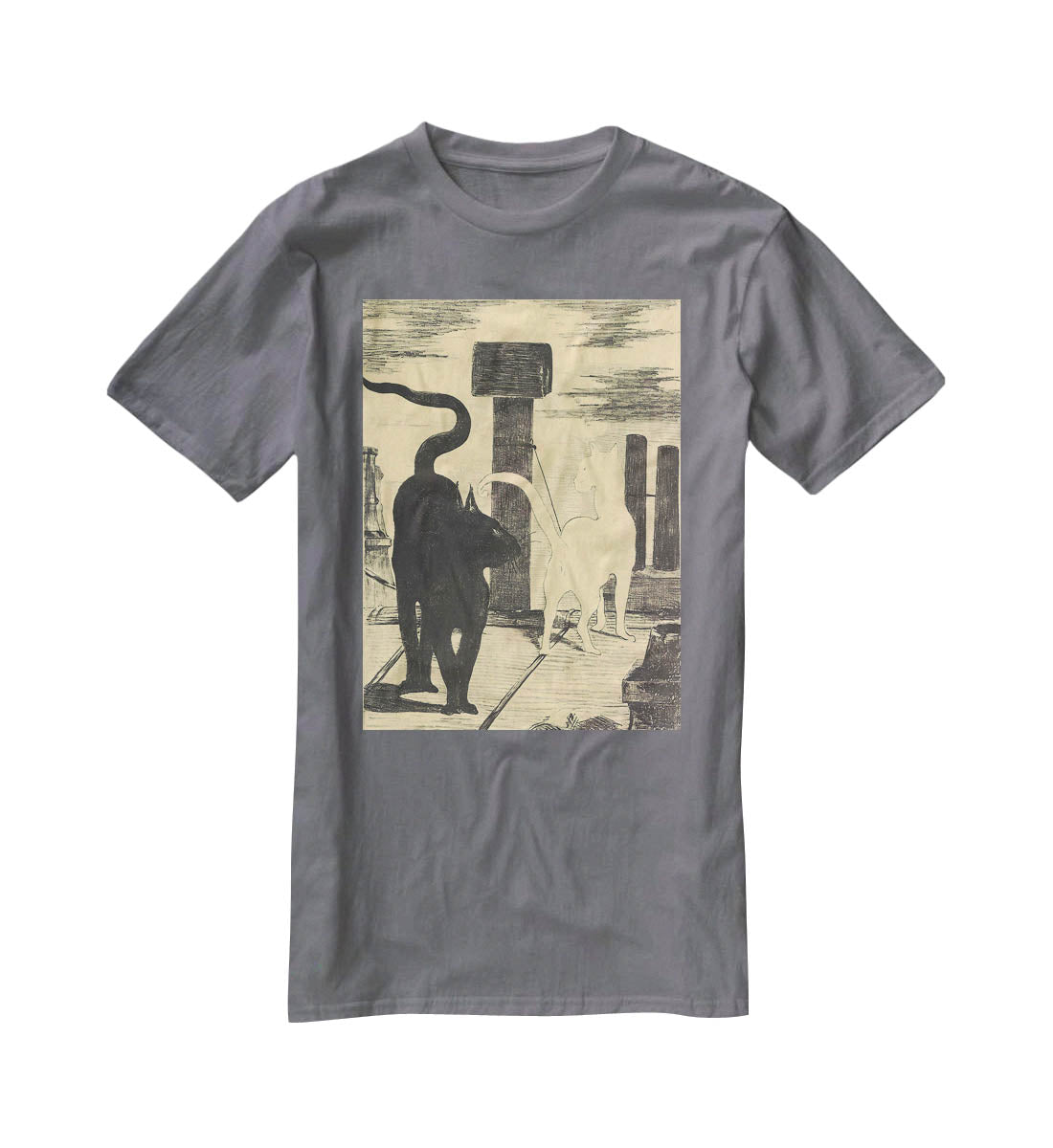 Rendevouz of Cats by Manet T-Shirt - Canvas Art Rocks - 3